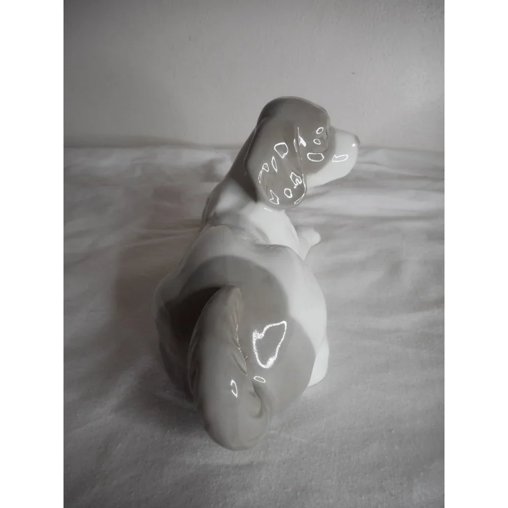 Vintage Lot of 2 KPM German Porcelain dog puppy figurines Grey White Estate Find - Picture 9 of 12